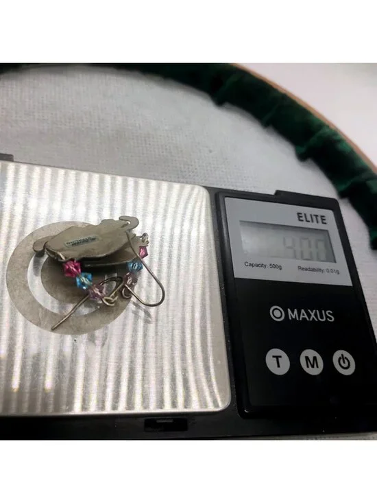 Vtg Edgar Berebi Sterling Silver I Love Cats Dangle Earrings w/Beads - Picture 5 of 5